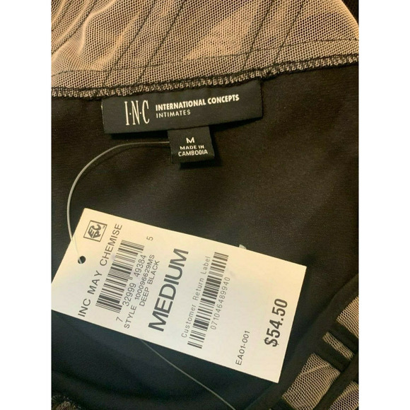 INC Sleeveless Sexy Black Mini Nightgown Size M - Picture 3 of 8